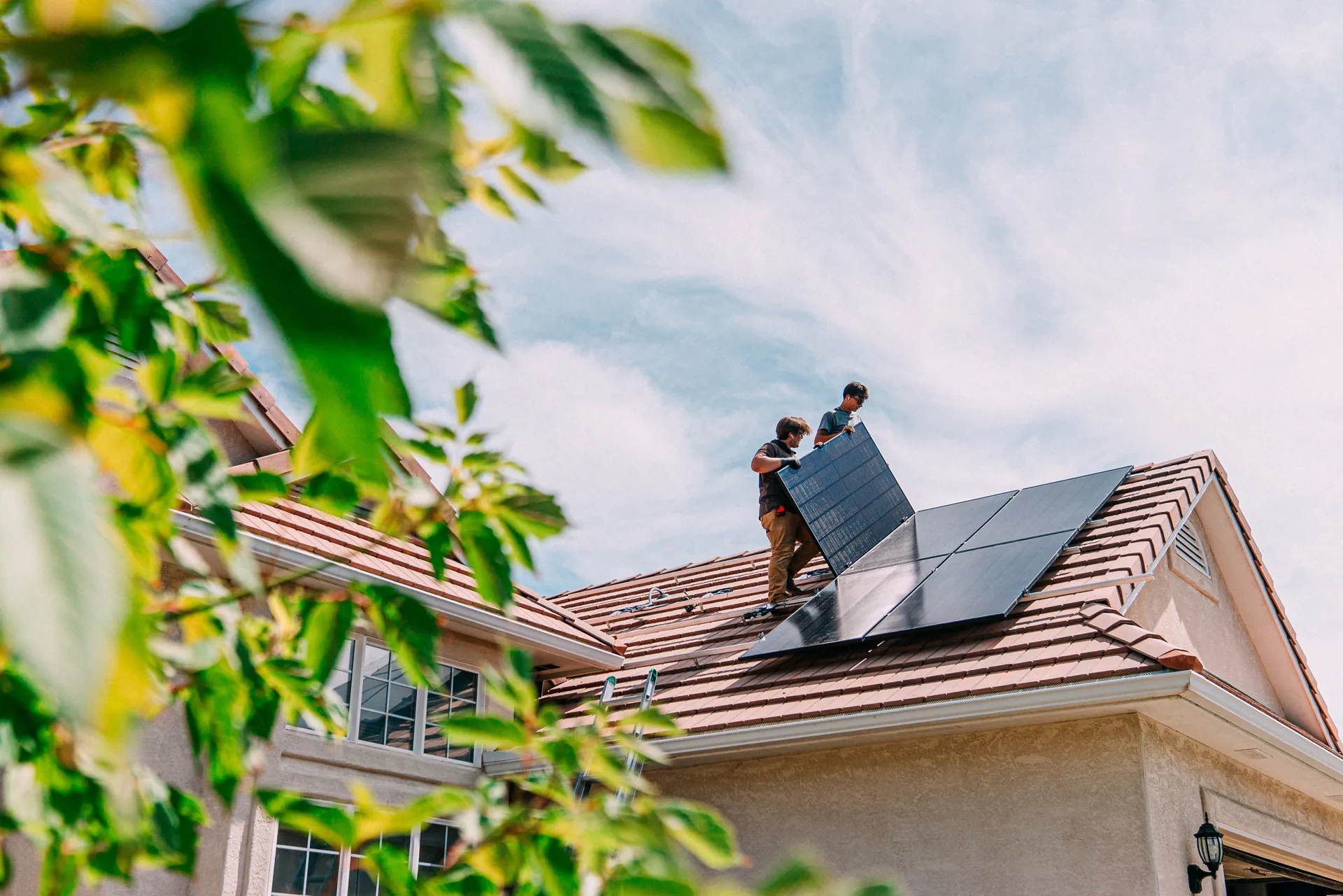 Solar panels being installed
