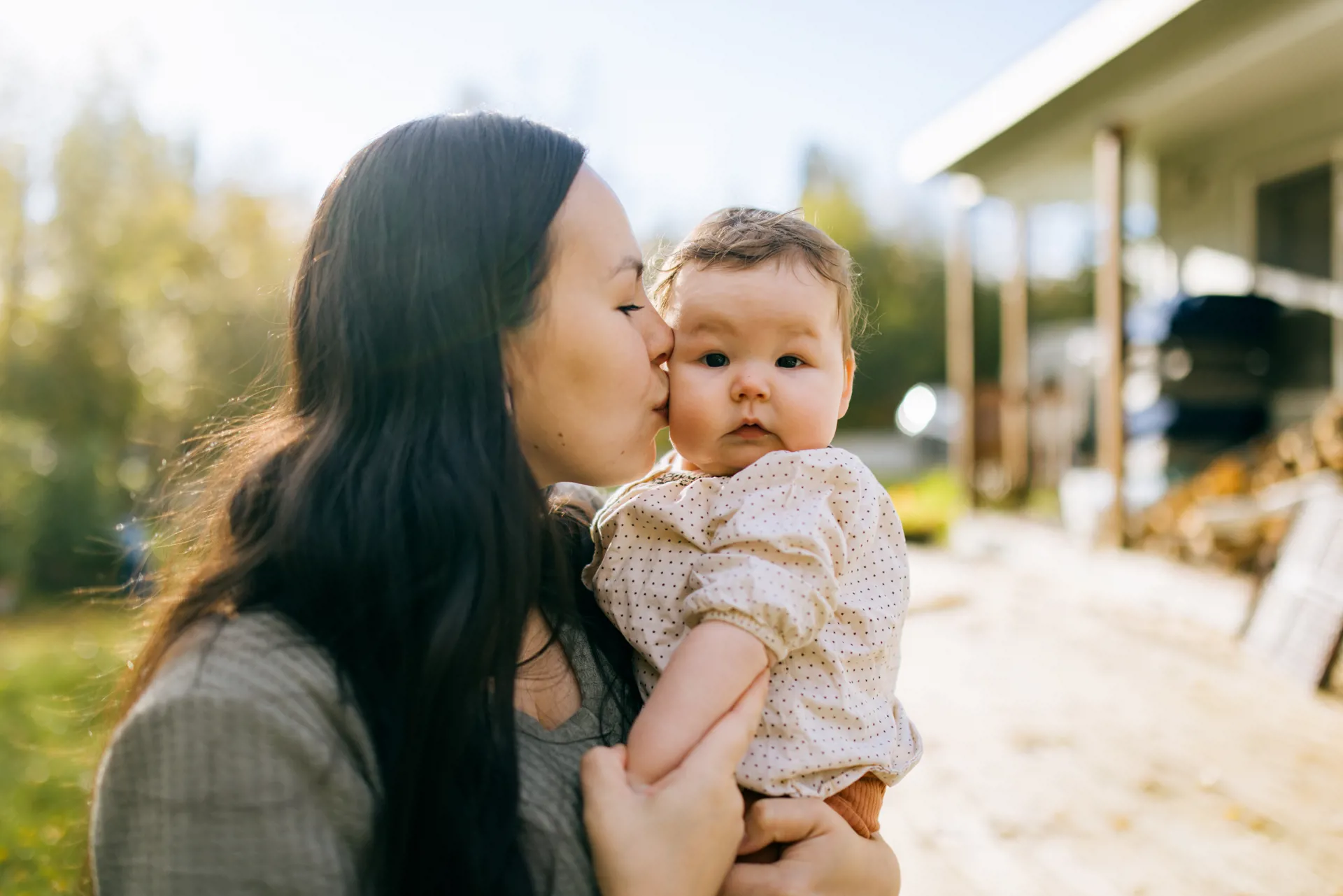 native american mother and child